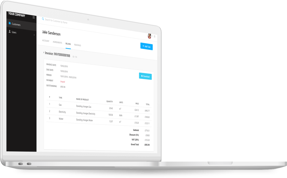 Utility Billing Dashboard