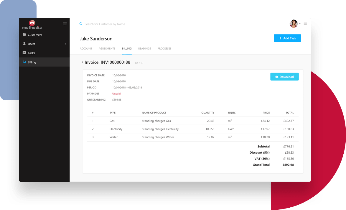 utility billing invoicing
