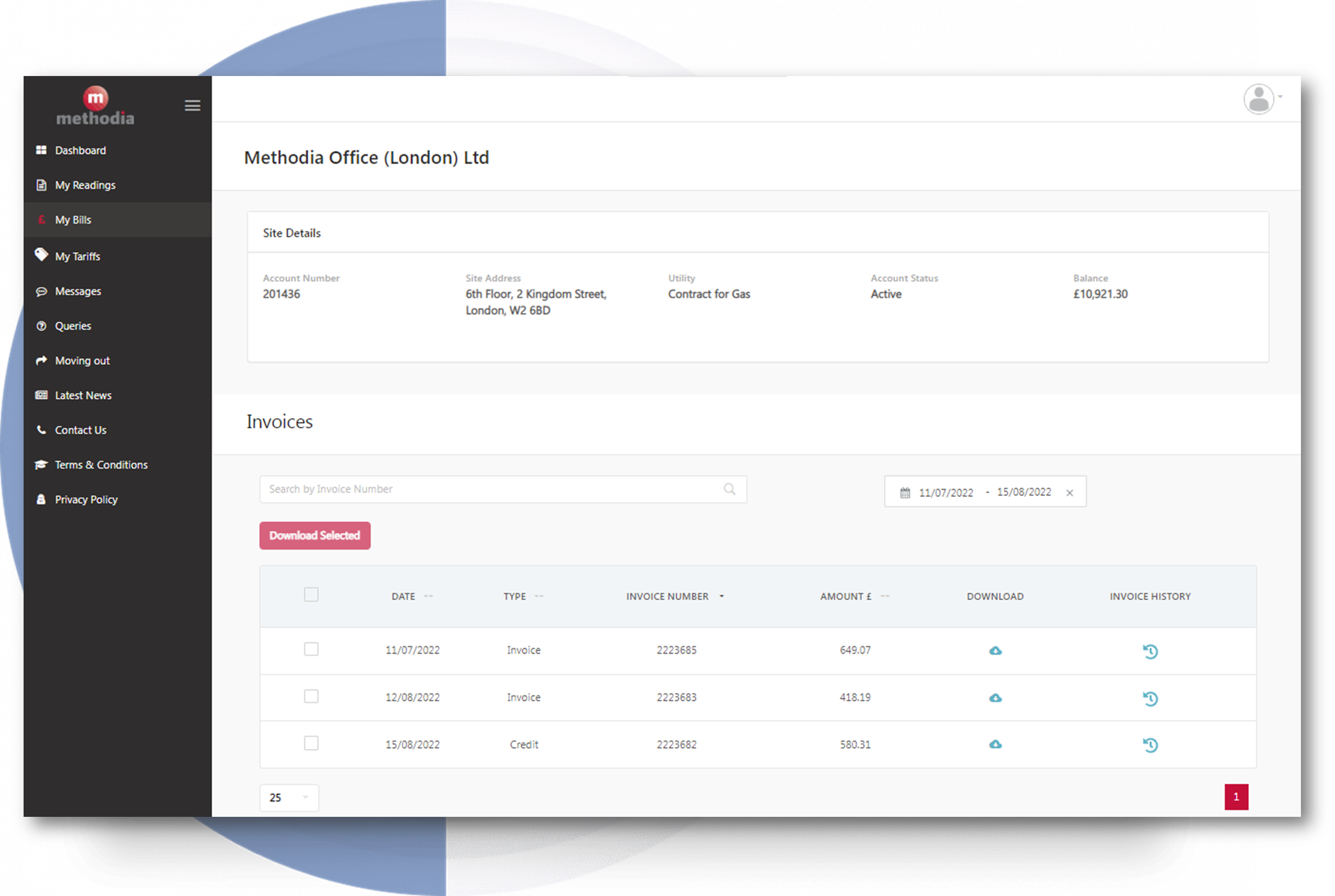 customer portal bills and payments
