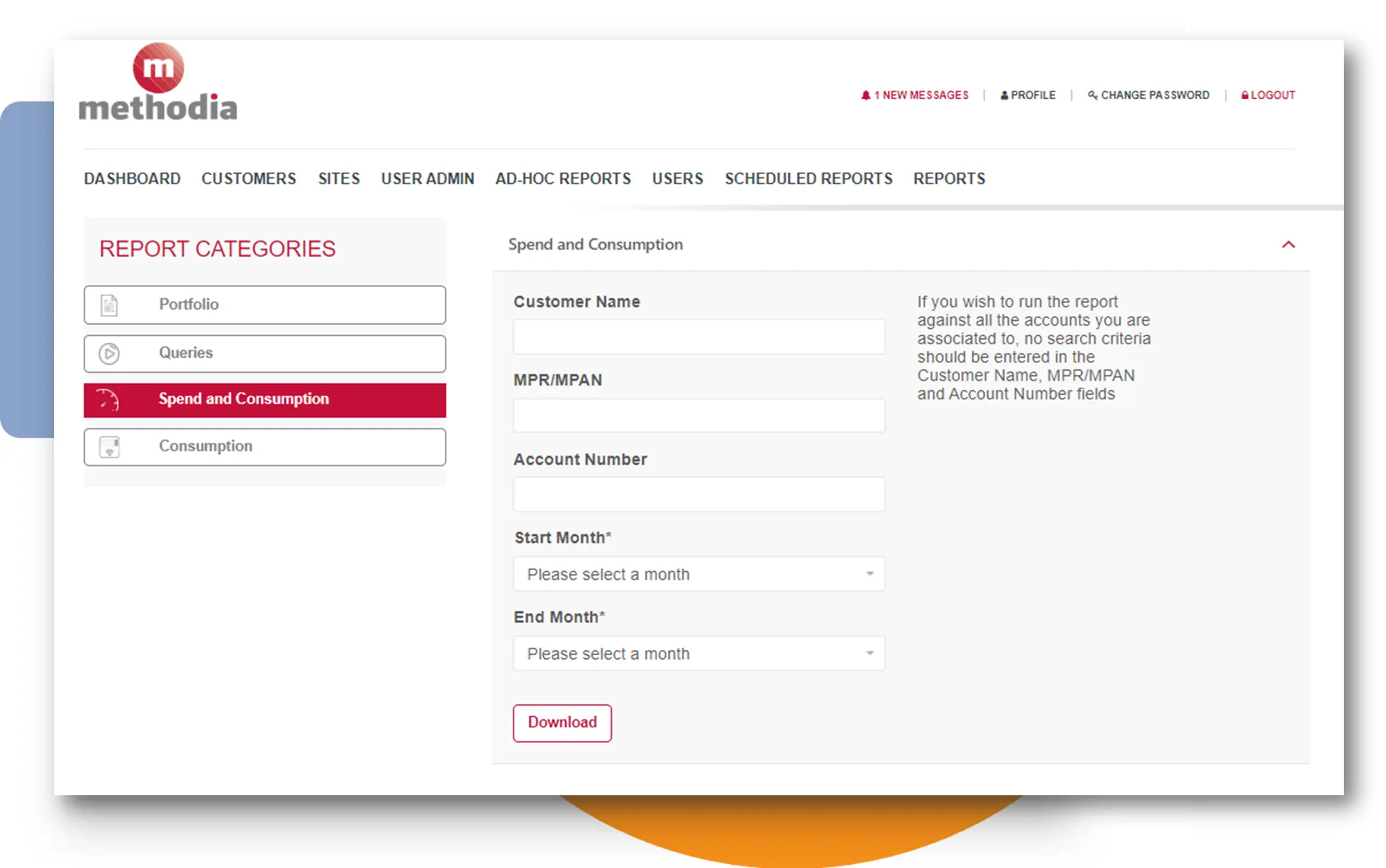 b2b customer self-service portal spend and consumption