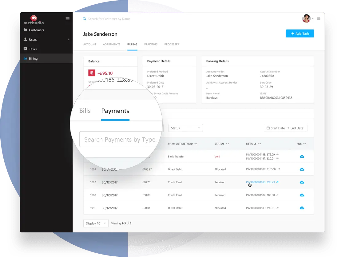 Payment tracking in utility