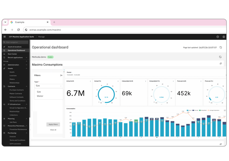 maximo-methodia consumption reports
